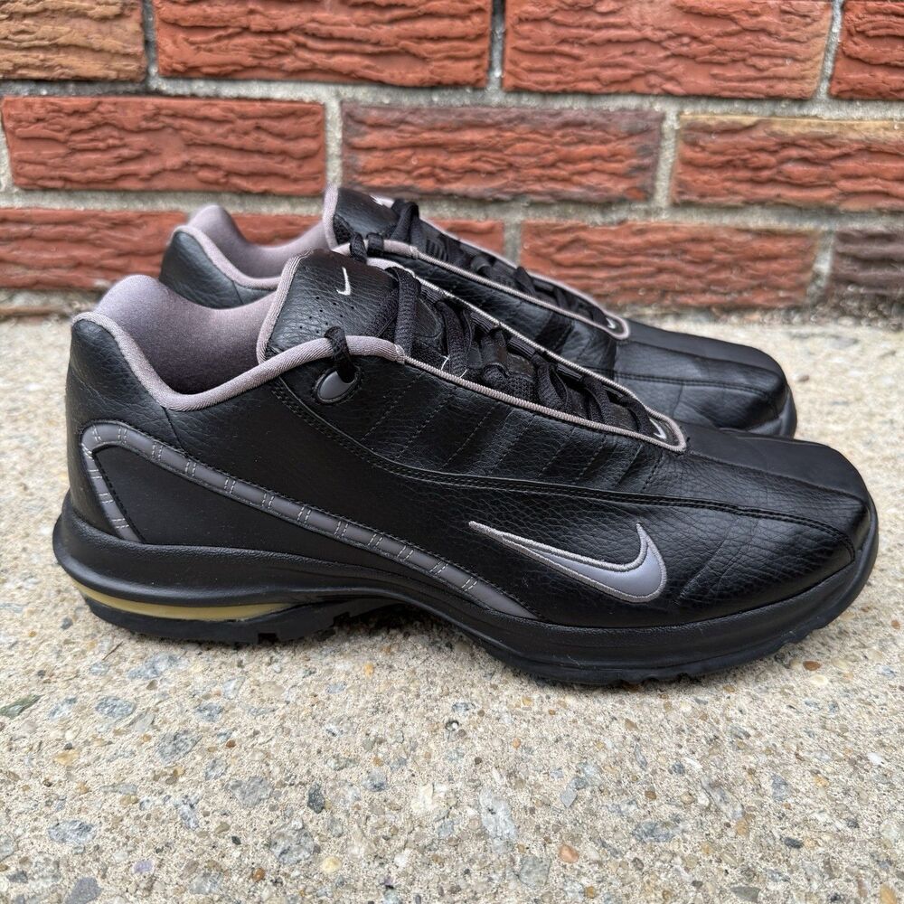 Nike Max Air Golf Shoes Mens Size 10 Black Leather Softspikes 2006